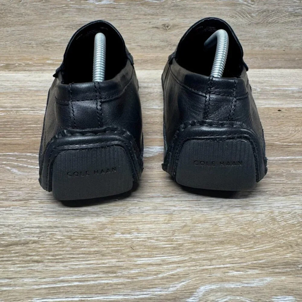 Cole Haan Wyatt Bit Drivers Black Leather Loafers Men's Size 10.5